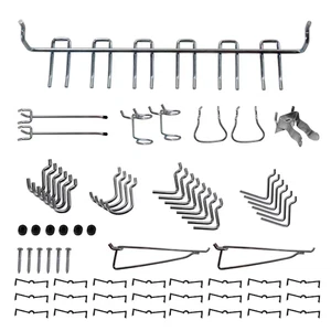 35pc Pegboard Hooks Set Metal Peg Board Storage Garage Organizer Tool Hangers - Picture 1 of 8