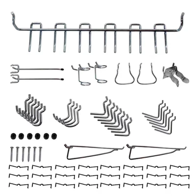 35pc Pegboard Hooks Set Metal Peg Board Storage Garage Organizer Tool Hangers - Image 1 of 4