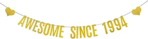 Gold Glitter Banner for 31St Birthday Party Decorations Supplies,Pre-Strung, Gli - Picture 1 of 3