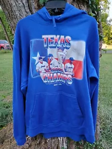 Texas Rangers 2023 World Series Champions Blue Size L Graphic Hooded Sweatshirt - Picture 1 of 5