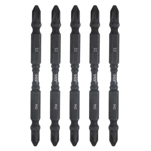 5pcs PH2 Impact Tough Double Head Phillips Screwdriver Bits 4" Length, Black - Picture 1 of 8