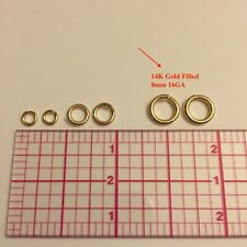 15pc 8mm 16ga Heavy Open Jump Rings 14K Gold Filled, Snap Ring USA (j-8mmGF-15