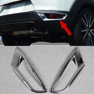 For 2016-2021 Mazda CX-3 CX3 Chrome Rear Bumper Fog Light Lamp Cover Trim-Pair - Picture 1 of 7