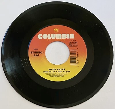 WADE HAYES “ My Side Of Town / Where Do I Go To Start All Over “  7" 45 Vinyl Foto 1 de 2