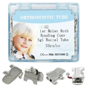 Dental Orthodontic Convertible Buccal Tubes Roth 022 Single Tube Bondable 50 Kit - Picture 1 of 10