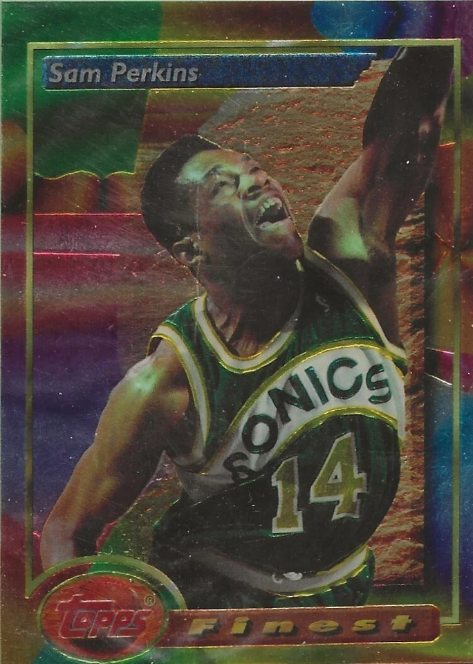 SAM PERKINS - 1993-94 Topps Finest - #186 - Sonics - Comb. Shipping - #3 - Image 1 of 1