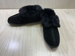 Minnetonka Sheepskin Ankle Boot Slipper, Women's Size 9 M, Black NEW MSRP $84.95
