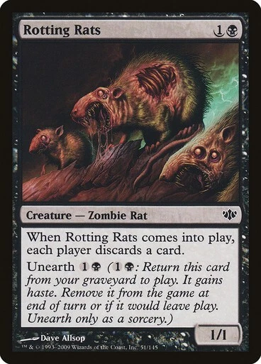 Rotting Rats x1 Conflux MTG Magic the Gathering Black Creature Card - Image 1 of 1
