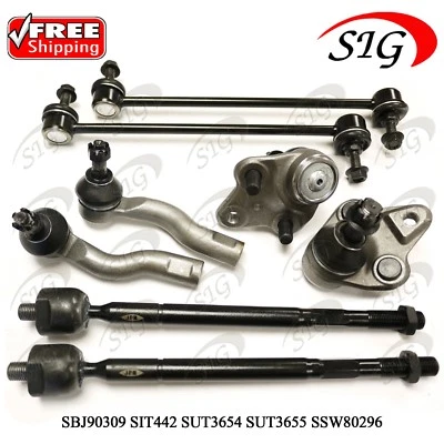 For 2001 - 2005 Toyota RAV4 Front Lower Ball Joint Tie Rod End Sway Bar 8PC Kit - Image 1 of 4
