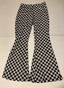 Cato Gr. S Damen Pull On Bell Bottom schwarz weiß kariert Hose NEU Sommer Boho - Bild 1 von 10