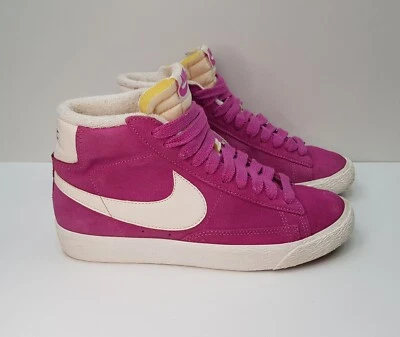 NIKE BLAZER MID WNTG 4UK EUR37.5 WOMENS GIRLS HIGH TOP PINK SUEDE SHOES TRAINERS - Image 1 of 4