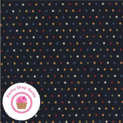 Moda BITTERSWEET LANE 9646 14 Navy Blue Polka Dot KANSAS TROUBLES Quilt Fabric - Image 1 of 4