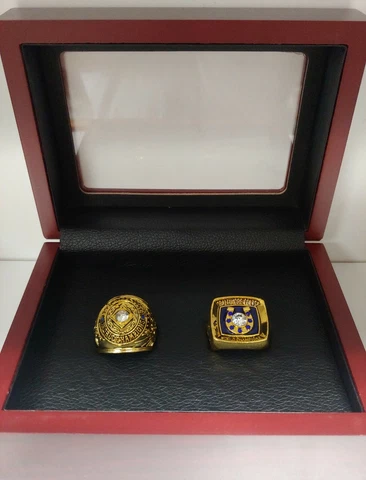 Johnny Unitas - Baltimore Colts Championship Super Bowl 2 Ring Set With Wood Box Cover