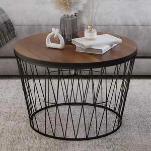 Lavish Home Round Coffee Table Modern Accent Coffee Table - Picture 1 of 5