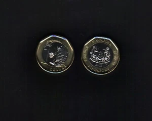 Singapore 1 DOLLAR New 2013-2025 Merlion "Bimetal" UNC Singaporean Currency COIN - Picture 1 of 3