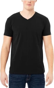 X RAY Men's Soft Stretch Cotton Solid Short Sleeve V-Neck T-Shirt, Black XXXL - Picture 1 of 4