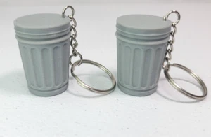 Mini Trashcan Pill Holder Secret Stash Keychain- 2 Pack - Picture 1 of 7