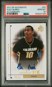 2011 SP AUTHENTIC AUTOGRAPH 50/50 #91 ALEC BURKS PSA 10 GEM MINT POP 1 - Picture 1 of 2