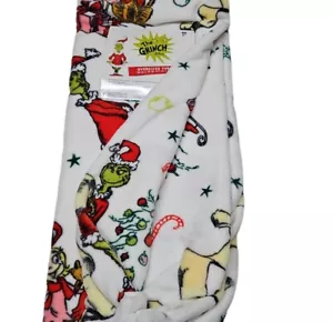 The Grinch Fleece Throw Blanket Christmas Oversized White 50x70 Soft New Tags - Picture 1 of 5