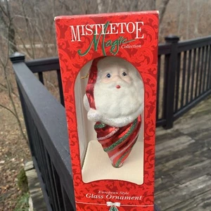 Santa Christmas Ornament Mistletoe Magic Collection Hand Blown Glass 7” - Bild 1 von 9