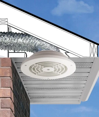 Dundas Jafine SEVPX Soffit Exhaust Vent - White - 4”, 5”, 6”