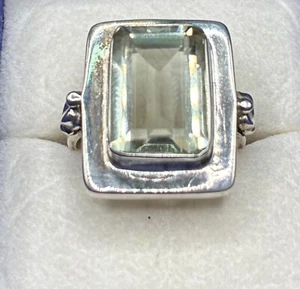 Anello Sterling 925 Verde Ametista Solitario India Dichiarazione Misura 6 - Foto 1 di 6