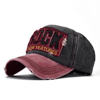 ROCK SHOW FEATURES Cotton Distressed Baseball Caps Adjustable Trucker Dad Hats - Image 1 of 4