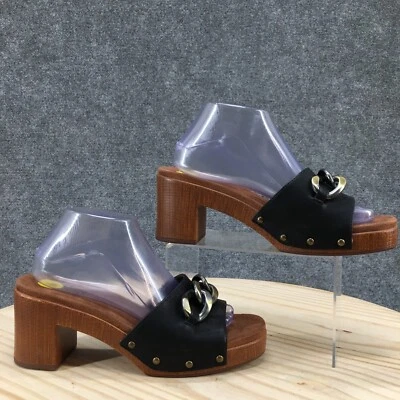 White Mountain Sandals Womens 9 M Jem Slip On Slide W33616 Black Brown Heels - Image 1 of 4