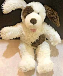 Build A Bear BAB 16 Inch Puppy Dog Stuffed Animal Plush White Brown Posable Ears - Picture 1 of 2