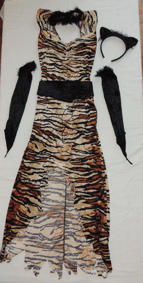 Тигрица взрослых женщин большой 12 14 Хэллоуин костюм Cat джунгли животное новый - Изображение 1 из 1