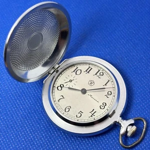 Rare Vintage pocket watch Molniya mussel 3602 18 jewels watch made in USSR 1980s - Picture 1 of 12