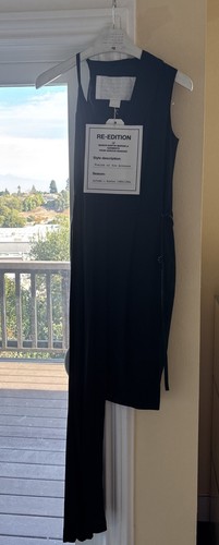 MAISON MARGIELA Nuovo con etichetta! ABITO CINTURA ASIMMETRICA MAISON MARTIN MARGIELA FOR H&M NERO LANA SETA EU38