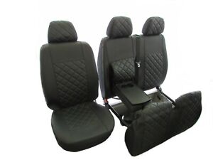 2+1 cubiertas de asiento de tela de calidad fijados para VW Volkswagen Caddy Iveco Daily