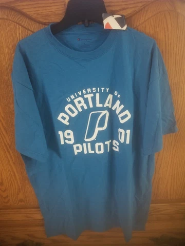 NWT University Of Portland Pilots T Shirt Large  Champion Cover
