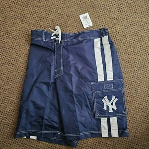 New York Yankee BLUE w/stripe Men's Swim Trunks Sports Baseball various sizes - Picture 1 of 2