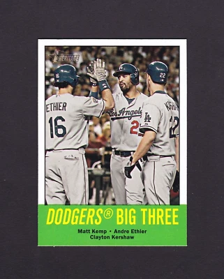 2012 Topps Heritage #412 Dodgers Big Three [NM/MT] [1] - Image 1 of 2