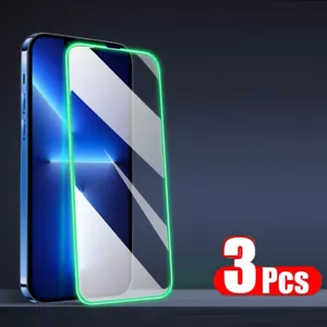 3PCS Luminous Screen Protector For iPhone 13 Pro Max 12 11 Xs XR 7 8 Cover Glass - Picture 1 of 16
