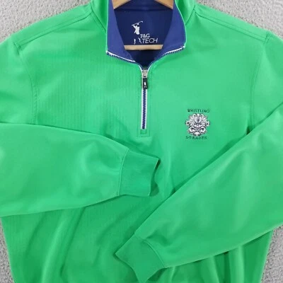 F&G Tech Pullover Medium Whistling Straits Golf Course Performance 1/4 Zip Green - Image 1 of 4