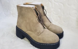 SEVEN7 Zoe Sandplateau Stiefeletten vegan hellbraun Reißverschluss Größe 9 - Neu im Karton - Bild 1 von 12