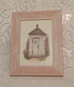 Vollmond Plumpsklo gerahmtes Bild tolle Neuheit Geschenk oder Wandkunst.   tblep - Bild 1 von 2