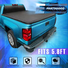 For 07 13 Chevy Silverado  Gmc Sierra 58Ft Truck Bed Soft 4 Fold Tonneau Cover