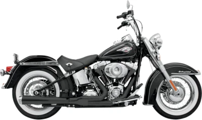 Длинная выхлопная труба Bassani Black 2-1 Road Rage для Harley Softail 86-17 FXS FLSTF FXST - Изображение 1 из 3