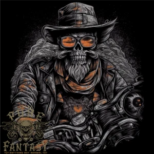 An Old Biker Skull Motorrad Chopper Herren T-Shirt leicht Baumwolle - Bild 1 von 4