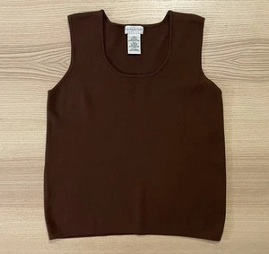 Women’s Vintage White Stag Sleeveless Sweater Vest Shirt Size L (12/14) Brown - Picture 1 of 6