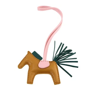 HERMES Rodeo PM Bag Charm Agneau Milo Sesami Malachite Rose Sakura 90280889 - Picture 1 of 6