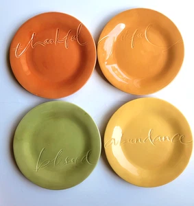Hallmark Fall Abundance Salad Dessert Plates Set of 4 Fall Colors EUC - Picture 1 of 10