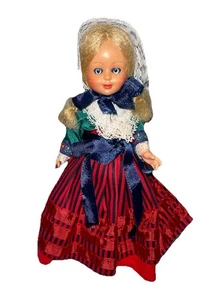 Vintage blonde Haare Puppe Globus Danish National Dolls Denmark mit blinzelnden Augen - Bild 1 von 19