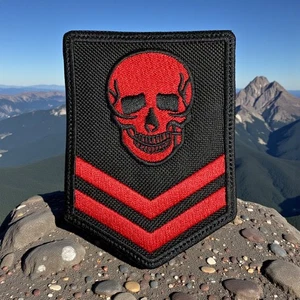 Red Skull Embroidery Patch 4.02" X 2.91" - Picture 1 of 8