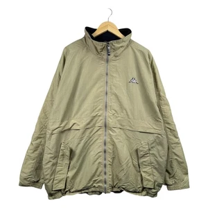 Vintage Kappa High collar Full Zip Up Light Jacket Olive Green Mens XXL - Picture 1 of 7
