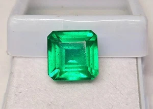 Increíble piedra preciosa colombiana suelta colombiana corte cuadrado esmeralda verde 9-10 quilates - Imagen 1 de 5